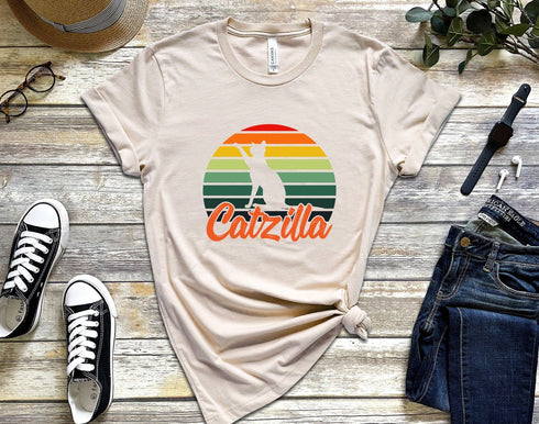 Catzilla Kitten T-shirt, Cat Lover Gift, Summer Shirt, Cat Shirt For Kids, Funny Cat Shirt, Shirt For Cat Lover, Funny Cat Shirt